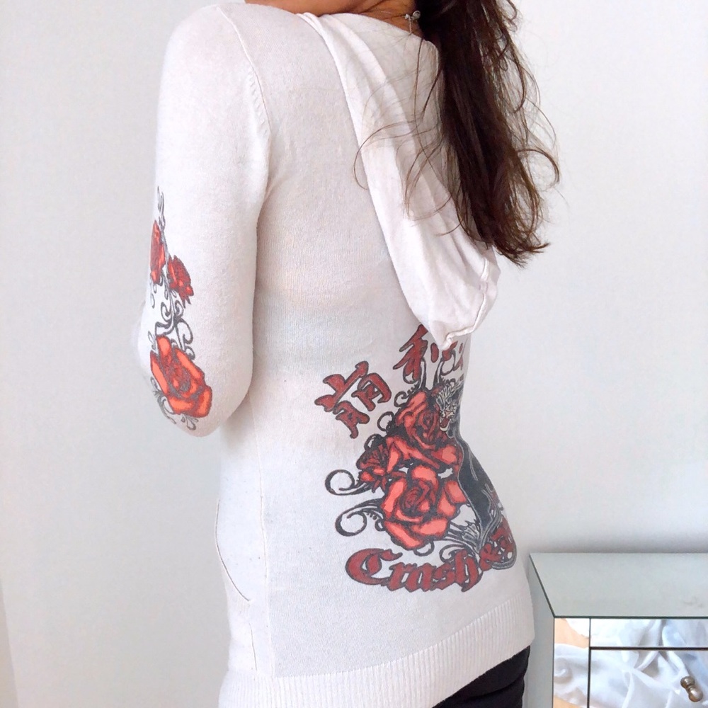 Crash & Burn Zip Up Sweater Size M
